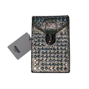 Gold Rhinestone Small Document Carry Purse